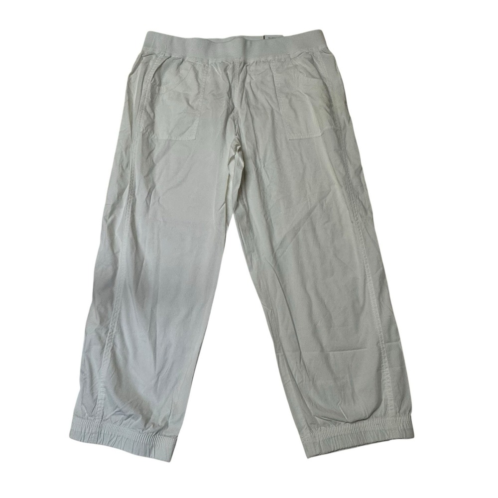 Chicos Design Pants‎ Womens 0 US Small White Linen Cropped Pull On Elastic Waist